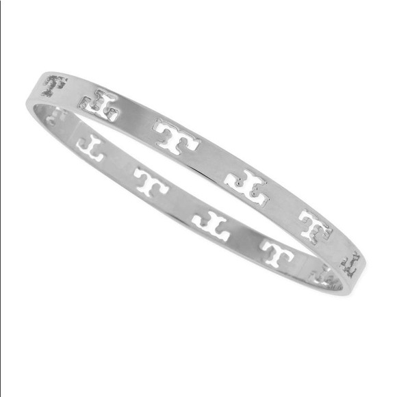 Tory Burch Jewelry - Tory Burch Silver T T-Pierced Logo Bracelet